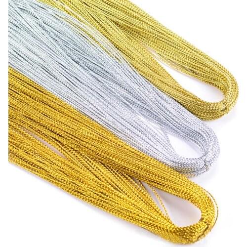 1mm 20m Gold Silver Gift Wrapping Thread Labels Mark Lanyard DIY Tag Line Bracelet Card Rope String Metallic Jewelry Thread Cord