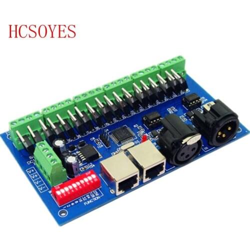 1pcs/lots) DC12-24V 18CH with RJ45 18 Channel DMX512 DMX LED Decoder RGB controller