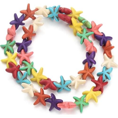 1 String Candy Color Star Howlite Natural Stone Loose Spacer Beads 1.4*1.4cm for DIY Necklace Bracelets Jewelry Making
