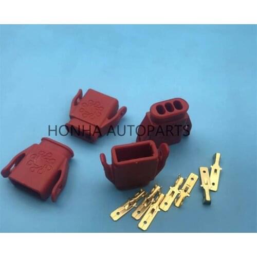 16/50/100 pcs tyco 3 pin unsealed wire harness connector with relevant terminals