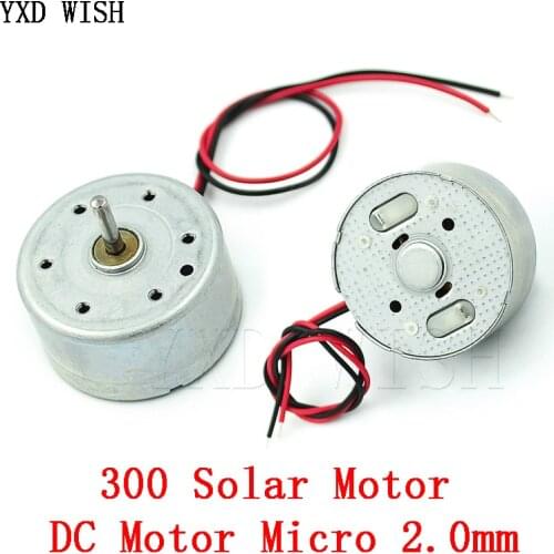 2pcs DC 1.5V 3V 4.5V 5V 6V DC Motor Micro 300 Solar Motor For DIY Toys 2 Pins Plug Spacing PH 2.0mm Brush Motors 2MM 2 Wire