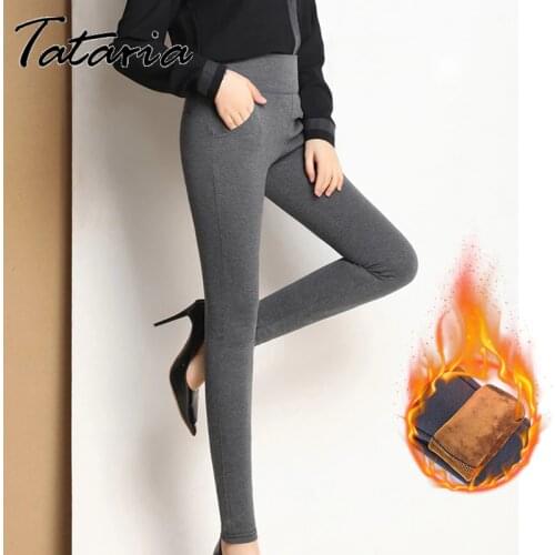 2020 Women Winter Warm Pants Velvet Thick Trousers High Waist Elastic Middle aged Mother Stretch Straight Pants Plus Size 5XL
