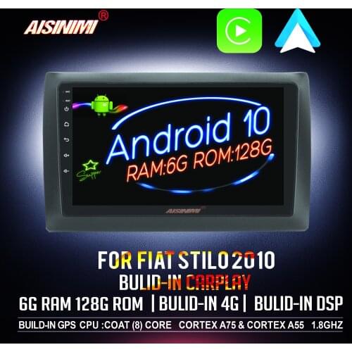 AISINIMI Android 10 Car Dvd Player navigation FOR Fiat Stilo 2010 Car Audio Gps Multimedia Stereo Monitor