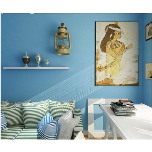 Beibehang Plain silk nonwoven fabric wallpaper living room blue Mediterranean style restaurant background wallpapers pure color