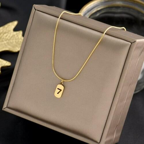 316L stainless steel minority design new lucky number 7 necklace feminine temperamentweb celebrity clavicle chain tide