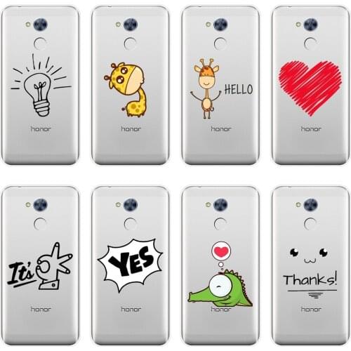 Heart Giraffe Phone Case For Huawei Honor 6 5A 4X 5X 6X Silicone Soft TPU Back Cover For Huawei Honor 6A 4C 5C 6C Pro Cases