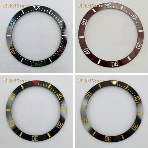 38mm ceramic bezel insert black with white marks fit 40mm watch case Automatic watch mens watch