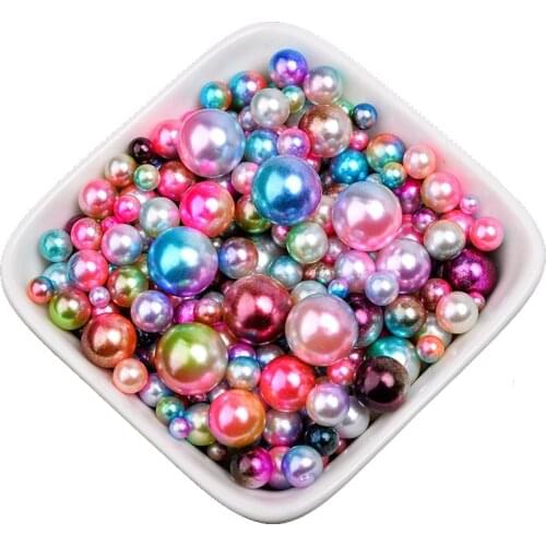 3-10mm mix No Hole Round acrylic Imitation Pearl beads Loose Beads counter display Nail art DIY necklace jewelry making findings