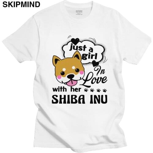 Fall In Love With Shiba Inu T Shirt Mens Soft Cotton Leisure T-shirt Short Sleeved Japan Pet Dog Owner Tee Fitted Clothing Gift