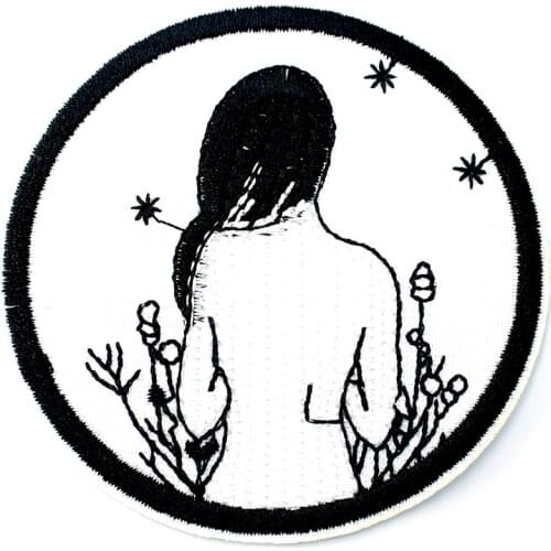 GIRLSize:7.2x7.2cm DIY Patches Cloth Patch Badge Embroidered Cute Badges Hippie Iron On Cartoon Patches For Clothes Sticker