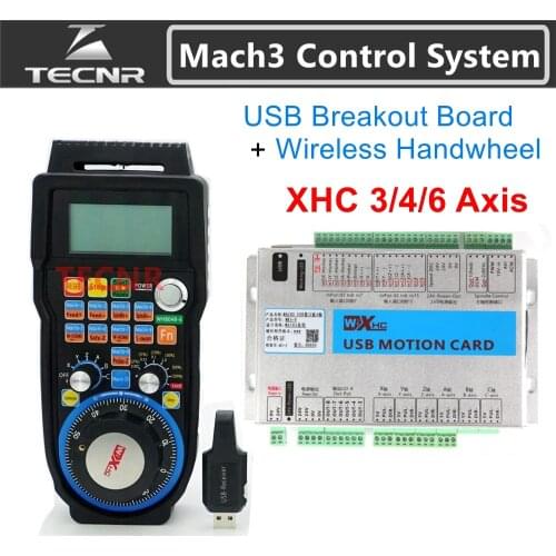Mach3 Controller Kit USB breakout board 3 4 6 axis motion control card XHC 2MHz with MPG wireless handwheel pendant WHB04B