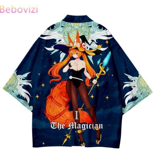 2021 New Plus Size XS-6XL 5XL Loose Japanese Samurai Harajuku Kimono Suit Cardigan Women Men Cosplay Yukata Tops + Pants Sets