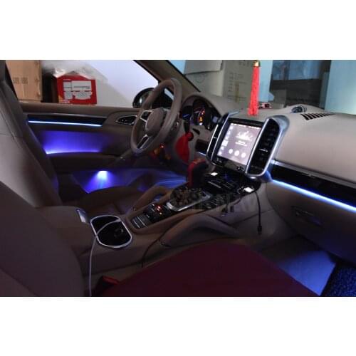 Speaker cover for Porsche Cayenne 2010-2016 64 color LED light central audio ambient light dashboard audio cover