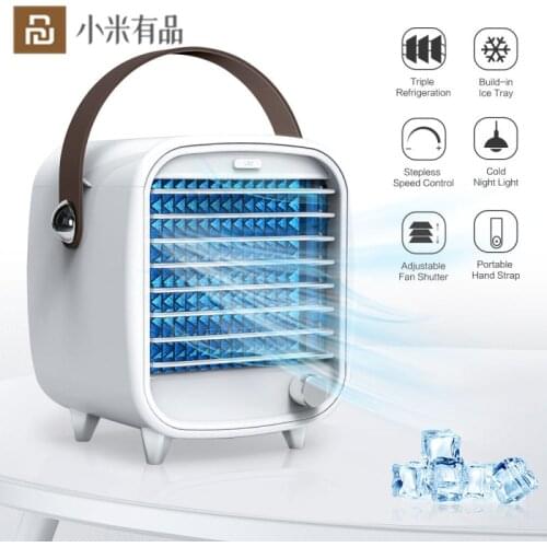Summer Portable Air Conditioner Fan Personal Air Cooler with Night Light Ice Tray Mini Desk Cooling Fan for Home Office Bedroom