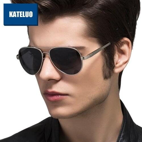 KATELUO Mens Sun Glasses Classical Sun Glasses Stainless Steel Polarized Lens Sunglasses Eyewear Accessories For Men 1129