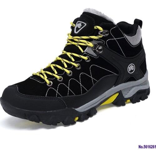 New Men Boots Winter With Fur 2020 Warm Snow Boots Men Winter Boots Work Shoes Men Footwear Fashion Rubber Ankle Shoes 39-45