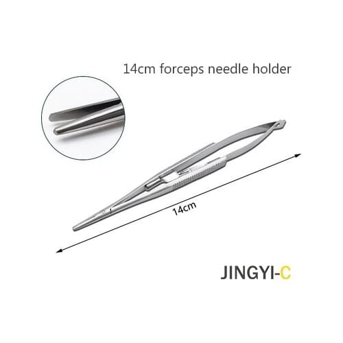 Stainless Steel Gold Handle Instruments Set Forcep Needle Holder Scissor Ophthalmic Instruments 14/20/23cm