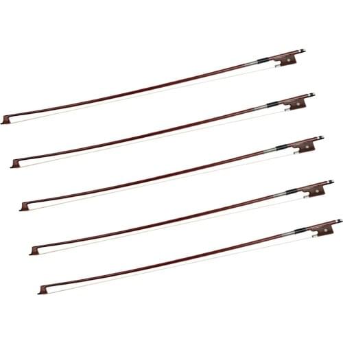 Set of 5 Wood Violins Bows 52cm/20.42inch for 1/8 Violin Replacement Parts