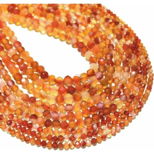 Natural Colorful Agates Small Faceted Round Loose Beads Healing Energy Stone DIY Jewelry Making Bracelet Necklace 2mm 3mm 4mm