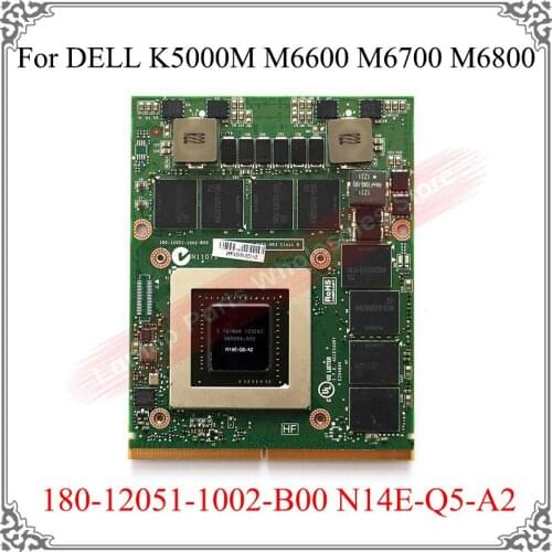 Genuine Laptop Video Card For DELL K5000M M6600 M6700 M6800 8740 8760W 180-12051-1002-B00 N14E-Q5-A2 4GB Graphics Card