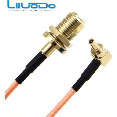 2 Pieces RF Connector F to CRC9 Cable F Female to CRC9 Rightangle RG316 RG174 Pigtail Cable 15cm