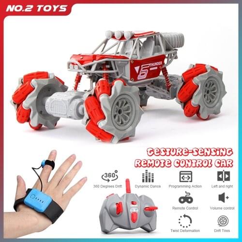 RC Car 4WD Radio Control Stunt Car Remote Control Car Gesture Induction Twisting Lights Kids Climb Crawler Model Toys