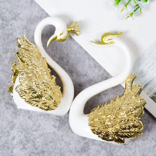 Romantic Crown Swan Cake Topper Flamingo Cake Dessert Baking Decorative Ornaments Birthday Wedding Cake Decoration Supplies