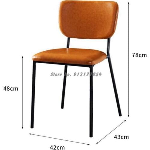 Modern Minimalist Home Dining Chair Stackable Backrest Chair Ins Net Red Nordic Light Luxury Restaurant Leather Chair