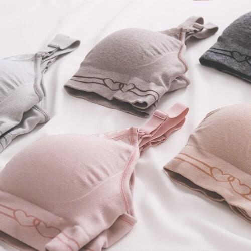 Seamless Sleep Nursing Bras Sports Brassiere Elasticity Encyclopaedia Cup Pregnant Women Underwear One-piece Breast Pad Wide Clo