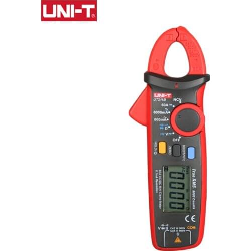 UNI-T Mini Digital Clamp Meter UT211B Auto True RMS 60A AC DC Current Pliers Ammeter Voltmeter Zero Mode Capacitance Measurement