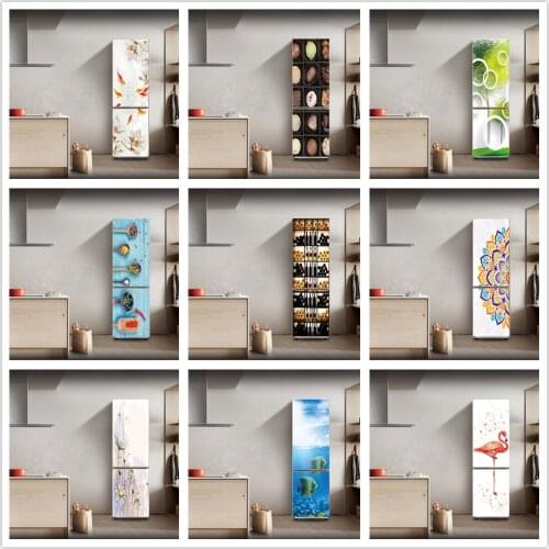 3D Visual Wallpaper For Kitchen Fridge Cupboard Furniture Decoration Self Adhesive DIY PVC Door Sticker Wall Posters Home Decor