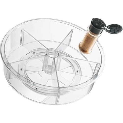 CellDeal 360 Rotating Round Spice Storage Rack Tray Turntable Kitchen Jar Holder Storage Box Multifunction Container Organizer