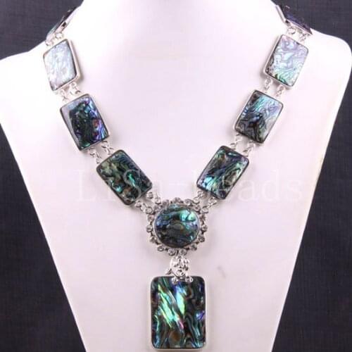 Jewelry Natural New Zealand Abalone Shell Necklace 19-30" 1Pcs E392