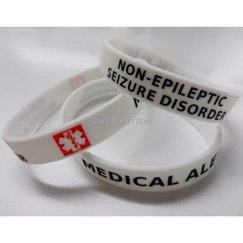 100pcs SEIZURE disorder non epileptic epilepsy wristband silicone bracelets free shipping by epacket A
