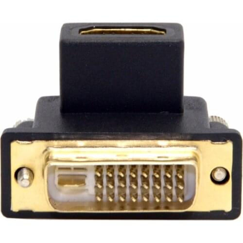 NGFF DVI Male to HDMI-compatible Female Adapter 90 Degree Up Angled for Computer & HDTV & Graphics Card
