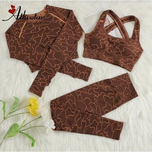 ATHVOTAR 2/3Pcs Women Fitness Yoga Set Seamless Gym Wear Female Fitness Suits Running Activewear Workout Sport Set