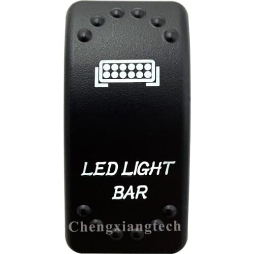 Dual White Led Light 12V 24V Car Boat Caravan Rocker Switch Laser Engraving LED LIGHT BAR, 5 Pin On Off SPST Waterproof