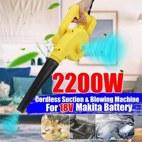 Drillpro 2 In 1 Cordless Electric Air Blower Vacuum Cleannig Blower Blowing & Suction Leaf Dust Collector For Makita 18V Battery