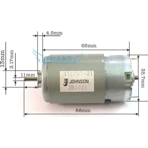 JOHNSON RS-570 DC Motor 6V 7.4V 9V 12V 28500RPM High Speed Large Torque Power DIY Screwdriver Electric Drill Tools