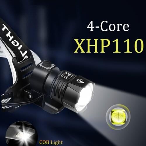 1000000Lm XHP110 USB Rechargeable Head Lamp and COB Light 7800mah Most Powerful Headlight Hunting Lantern Waterproof Use 3x18650