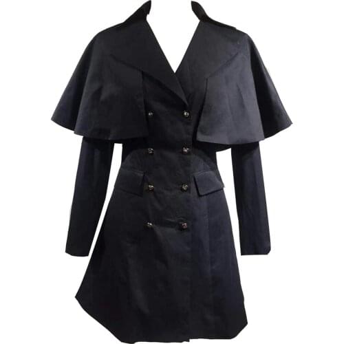 Gothic Lolita Coats Black Grommets Cotton Blend Fall Lolita Outwears