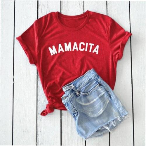 Mamacita Hipster Funny Graphic T-Shirt Mothers day Blessed Mama Tee Casual Grunge Mama Vintage Girl Slogan Tops Red t shirts