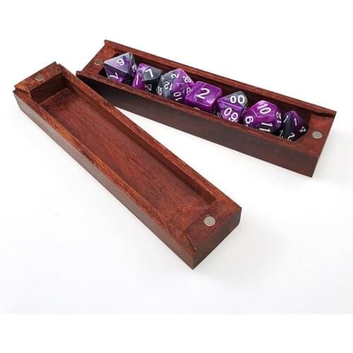 Rollooo Dice Box Fit the Standard 7-Die Set Magnets Close Soft/Hard/Very Hard 3 Materials Wooden Case Dice Tray