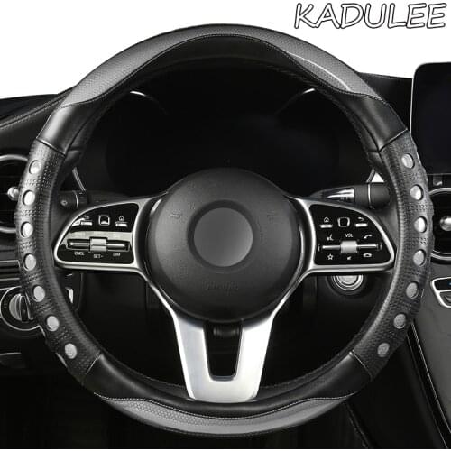 KADULEE Microfiber Leather Car Steering Wheel Cover For Hondas Civics CRV BRV Fit Jazz Accords City Freed Mobilio Stream