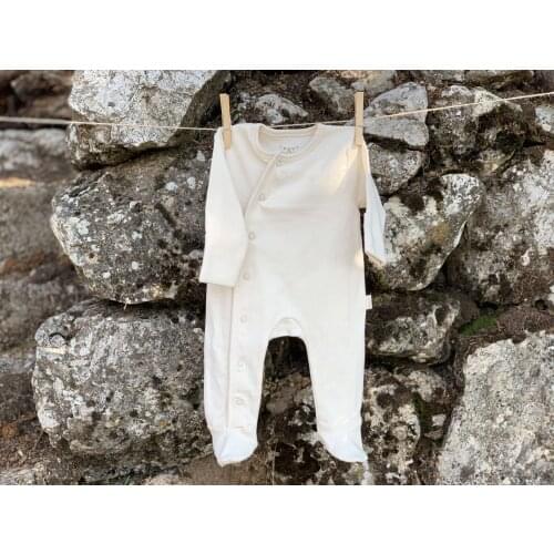 Naturaborn GOTS Certified Organic Newborn Baby Boy Romper with Poppers