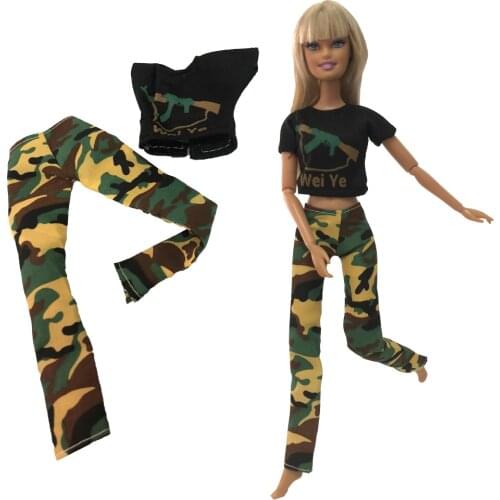 NK Doll Army Dress Military Uniform Female Vest Shorts Top Cosplay Outfit For Barbie Doll Baby Toys Girl Gift kids 003A DZ