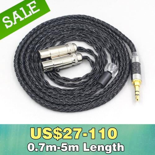 LN007406 16 Core 7N OCC Black Braided Earphone Cable For Audeze LCD-3 LCD-2 LCD-X LCD-XC LCD-4z LCD-MX4 LCD-GX
