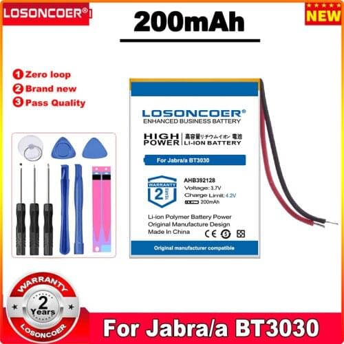 LOSONCOER AHB392128 200mAh Battery For Jabra/a BT3030 Bluetooth Headset Log Itech Wireless Headset AHB392128
