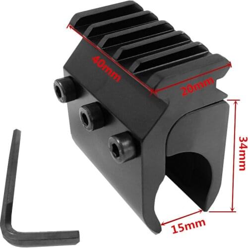 Tatcical Flashlight & Laser Sight Mount Set, Barrel Clamp Mount with Standard Rail for 10~12 Gauge/13~15Gauge Shotguns and Magaz