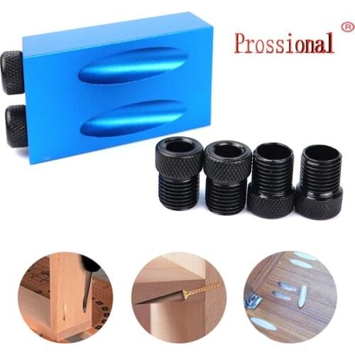 Pocket Hole Jig Kit System Replaceable Drill Guide 6/8/10mm Dowel Jig Angle Drill Hole Locator Wood Jointing Tools